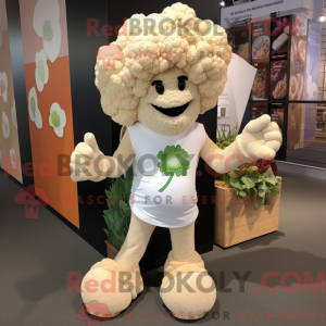 Beige blomkålmaskotkostyme...