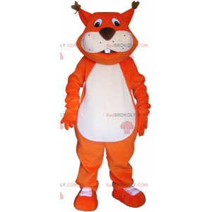 Maskot červená a bílá veverka - Redbrokoly.com