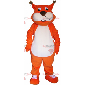 Mascotte scoiattolo rosso e bianco - Redbrokoly.com