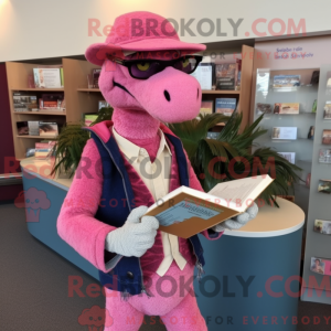 Pink Deinonychus maskot...