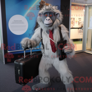 Sølv bavian maskot drakt...