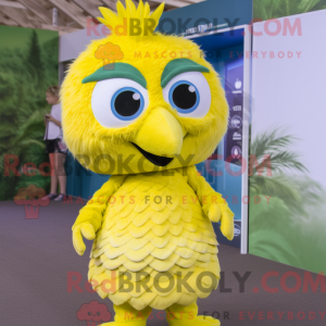 Citrongul påfugl maskot...