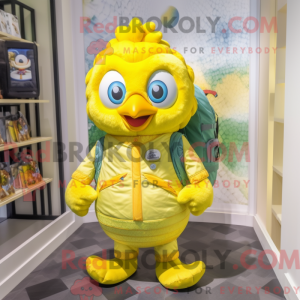 Lemon Yellow Peacock mascot...