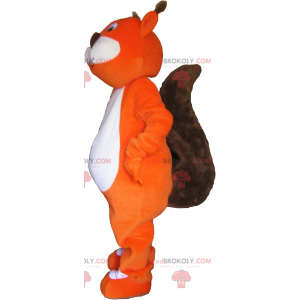 Rød og hvid egern maskot - Redbrokoly.com