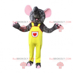 Elefant maskot med sine gule overalls - Redbrokoly.com