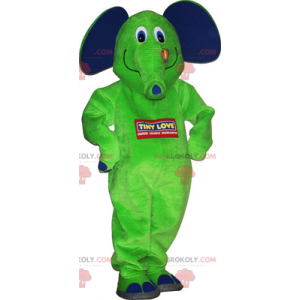 Elefantenmaskottchen mit seinem Schmetterling - Redbrokoly.com