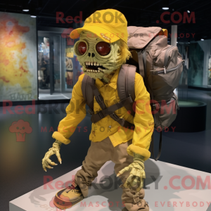 Gold Zombie maskot kostume...