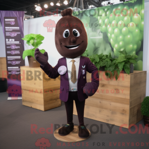 Brown Grape mascottekostuum...