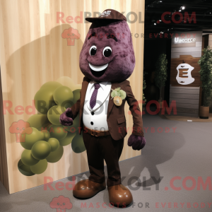 Brun Grape maskot kostume...