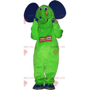 Elefantenmaskottchen mit seinem Schmetterling - Redbrokoly.com