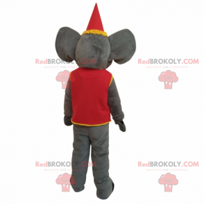 Elefantenmaskottchen mit Zirkusoutfit - Redbrokoly.com