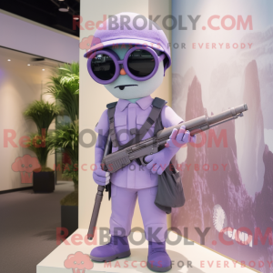 Lavendel sniper maskot drak...