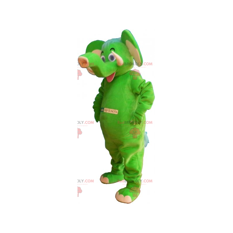 Grön elefantmaskot - Redbrokoly.com