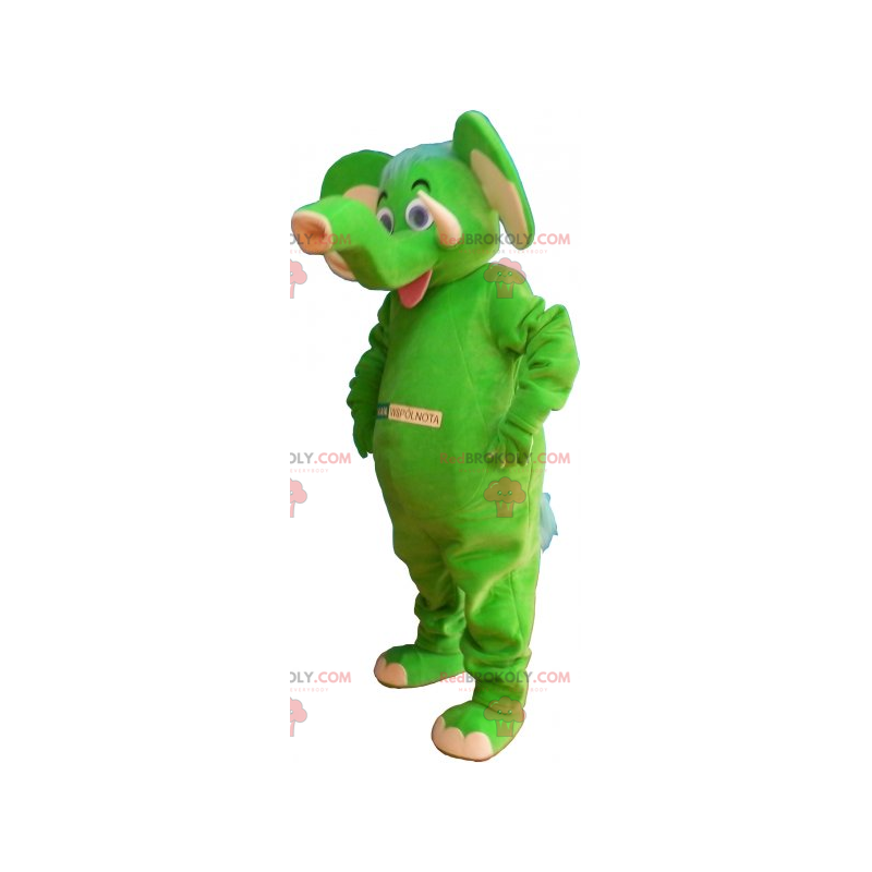 Mascote elefante verde - Redbrokoly.com