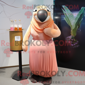 Peach Walrus maskot kostume...