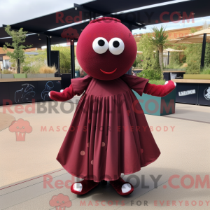 Maroon Petanque Ball mascot...