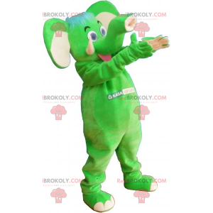 Grön elefantmaskot - Redbrokoly.com