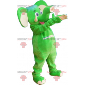 Grön elefantmaskot - Redbrokoly.com