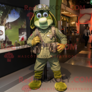 Olijfgroene baret...