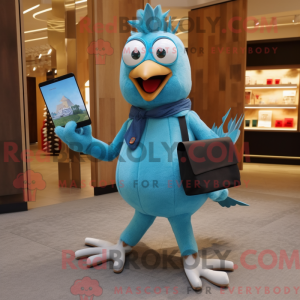 Turkis Dove maskot kostume...