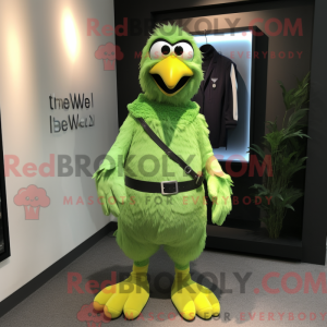 Lime Green Crow mascot...