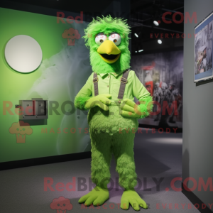 Lime Green Crow mascot...