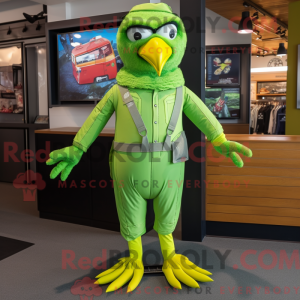 Lime Green Crow maskot...