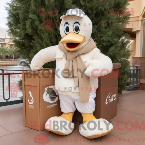 Cream Swans maskot kostume...