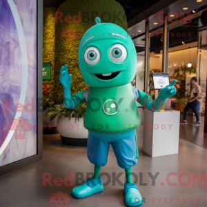 Turquoise Green Bean mascot...