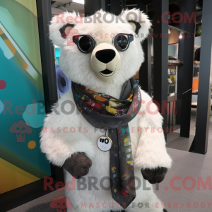 Hvid brillebjørn maskot...