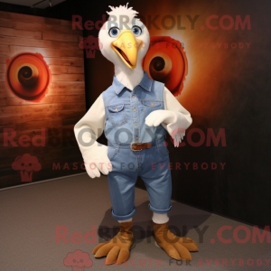 Hvid Tyrkiet maskot kostume...