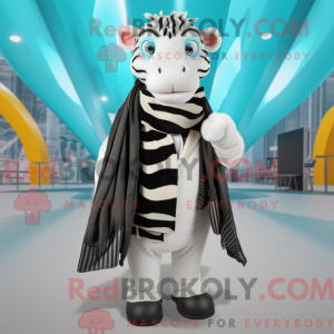 Hvit Zebra-maskotdraktfigur...
