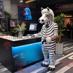Hvit Zebra-maskotdraktfigur...