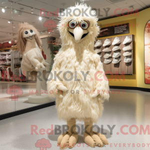 Cream Emu maskot kostume...
