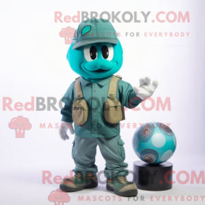 Teal Grenade Maskottchen...