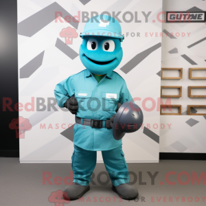 Teal Grenade Maskottchen...