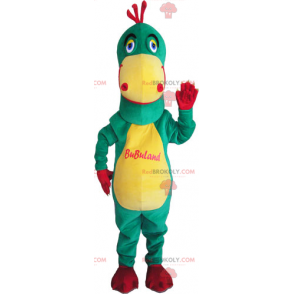 Mascotte man met overall en blauwe pet - Redbrokoly.com