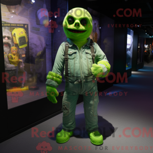 Lime Green Skull mascot...