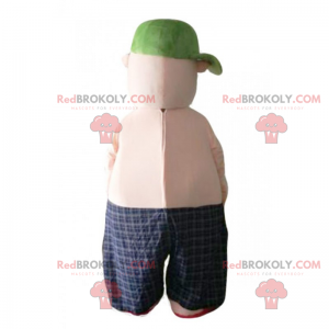 Hombre mascota en traje de baño y gorra - Redbrokoly.com