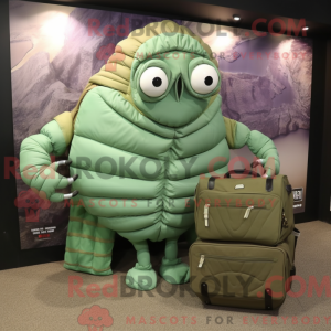 Grøn Trilobite maskot...