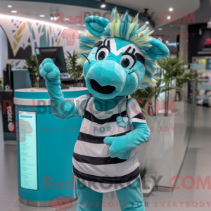 Postava maskota Teal Zebra...