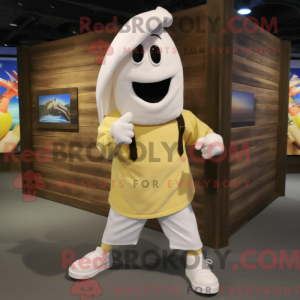 Hvid Baa maskot kostume...