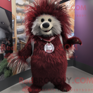 Maroon Porcupine mascot...