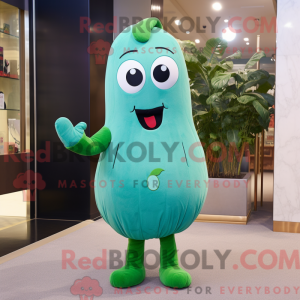 Sky Blue Green Bean maskot...