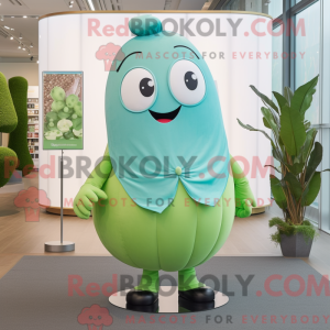 Sky Blue Green Bean maskot...