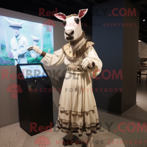 Hvit Okapi-maskotdraktfigur...