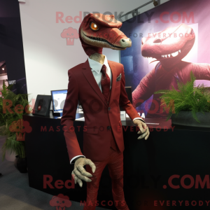 Maroon Coelophysis maskot...