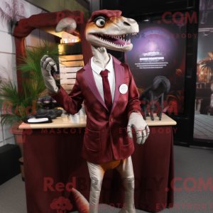 Maroon Coelophysis maskot...