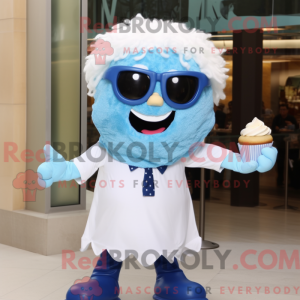 Blue Cupcake mascot costume...
