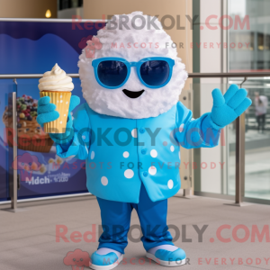 Blå Cupcake maskot kostume...